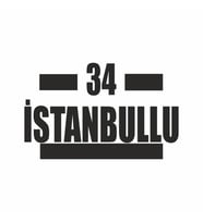 34 İstanbullu Araba Sticker siyah 16x9 CM (Siyah)