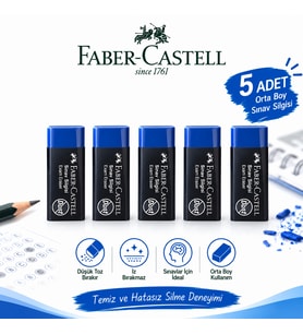 Orta Boy Sınav Silgisi 5 Adet Yumuşak Silgi Faber-Castell