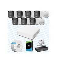 Provzen Hikvision 7’li İP 4MP Güvenlik Kamerası Seti Colorvu Mikrofonlu Olay Anında Bildirim