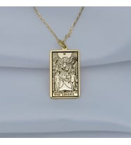 Kişiye Özel 925 Ayar Gümüş The Lovers Tarot Kolye (Gold)