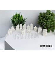 12’li Miniature Home Dekor Seti – Şık & Sevimli Ev Aksesuar Evim Güzel Evim – 12 Parça Minyatür (Düz Beyaz)