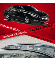 Peugeot 508 2010-2018 Bagaj Üstü Slim Yarasa Spoiler Piano Black Parlak Siyah