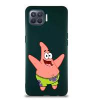 Oppo Reno 4 Lite Soft Premier Kapak Patrick Yıldız Tasarımlı Silikon Kılıf - Yeşil (Şeffaf)