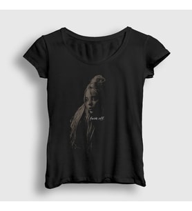 Presmono Kadın Siyah Foff Billie Eilish T-Shirt 154211tt