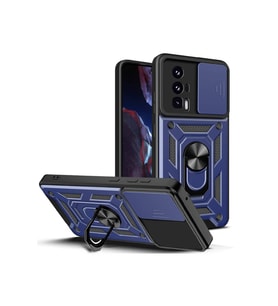 Xiaomi Poco F5 Pro Uyumlu Kılıf Magnetik Standlı Kamera Korumalı Zore Sürgülü Vega Kapak