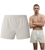 YohannesClub Poplin Boxer Erkek, (Tekli, 2'li, 3'lü ve 5'li Seçenekli) % 100 Pamuklu POPLİN Kumaş Boxer (Beyaz)