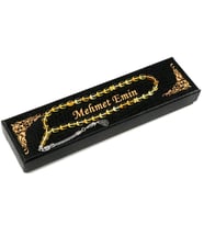 Orjinal KEHRİBAR TESBİH GÜMÜŞ PÜSKÜL (Sarı)