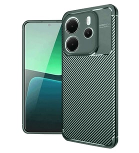Redmi Note 14 4G Kılıf Auto Focus Karbon Kapak - Koyu Yeşil