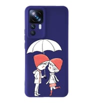 Xiaomi Mi 12T Pro Uyumlu Lansman Kılıf Aşk Tasarımlı İçi Kadife Kapak-Mor (Şeffaf)