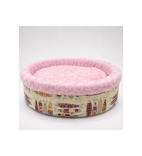 Yumuşak Peluş Simit Yatak, Pembe, 50x50x15 cm