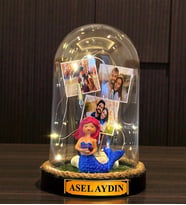 Sizlere Özel Led Işıklı Tasarlanmış Fanus Hediyesi Size Özel Hediye (Model 7)