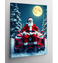 Kanvas Tablo Spor Arabalı  Noel Baba