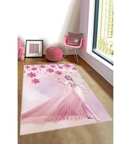 Pembe Kaymaz Tabanlı Elsalı Kız Çocuk Halısı AR1477
