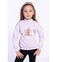 Toontoy Kız Çocuk Baskılı Sweatshirt (Açık Lila)