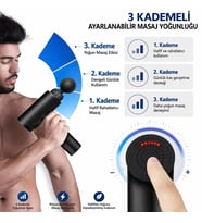 Mini Şarjlı Masaj Tabancası 4 Başlıklı 3 Kademeli Type-C Taşınabilir Kas Gevşetici Masaj Aleti