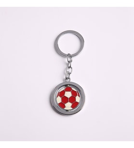 ORTASI DÖNEN FUTBOL TOPU TASARIMLI ANAHTARLIK-(KIRMIZI BEYAZ)ANAH514