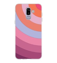 Samsung Galaxy J8 Kapak Renk Cümbüşü Tasarımlı Şeffaf Silikon Kılıf