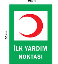 Metal İlk Yardım Noktası 20cm x 30cm A4 Büyüklüğünde Uyarı Levhası Yönlendirme Tabelası
