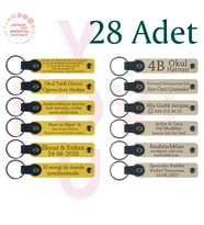 Sarı & Sütlü Kahve, 28’li Set, Mesajlı Deri Hatıra Anahtarlık, Aile Buluşmalarına Küçük Sürpriz