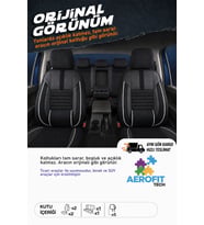 Renault Twingo Phantom Siyah Beyaz Tay Tüyü Oto Koltuk Kılıfı Tam Set -Ortopedik-Kolay Montaj-Terletmez 2011-2018