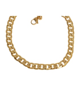 Erkek Gold Renk 5 mm Zincir Çelik Bileklik (Gold)