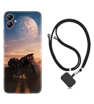 Samsung Galaxy A04E Kılıf Silikon Boyun Askılı İpli Desenli Silikon Motor 1621