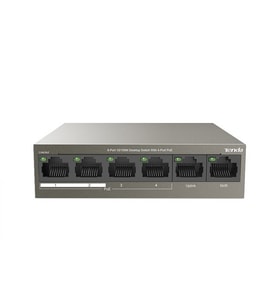 TENDA 5port 63w 4port PoE TEF1106P-4-63W 10/100 Yönetilemez Switch Masaüstü