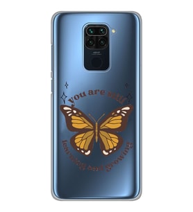 Xiaomi Redmi Note 9 Uyumlu Kelebek Desenli Şeffaf Telefon Kılıfı