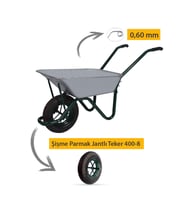 Troyka Afrika Galvanizli Demonte El Arabası 0.60 mm Sac Şişme Parmak Jantlı Teker