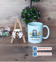 Temizlik Görevlisi Kupa Bardak Beyaz ve Fotoğraflı Ahşap Anahtarlık Hediye (Model 1)