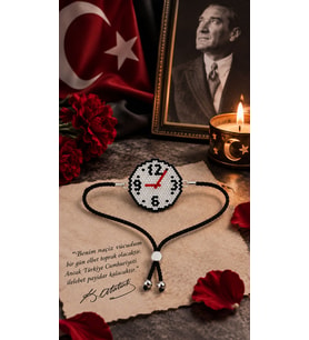 Miyuki Boncuk El Yapımı 10 Kasım Saat Atatürk Ayarlanabilir Bileklik 1 (Çok Renkli)