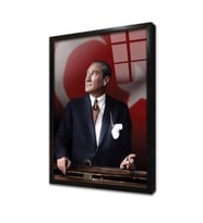 İstikbal Göklerdedir Atatürk Çerçeveli Cam Tablo