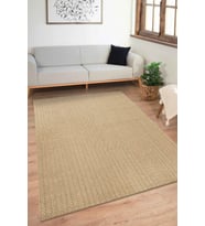 Sisaluna 4443 Bej Jüt Tabanlı Modern Dokuma Kilim Sisal Hasır Halı