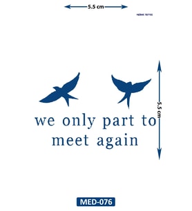 Kuşlar 5 cm Minimal geçici Dövme Yarı Kalıcı Geçici Dövme