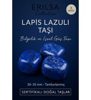 Sertifikalı Lapis Lazuli Taşı Doğal Taş Kütle – Bilgelik ve İçsel Güç – 30-35 mm 3 Adetli (Çok Renkli)