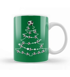 Football Christmas Tree Baubles Kupa Bardak Porselen