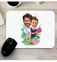 Kişiye Özel Romantik Aşıklar Karikatürlü Mouse Pad