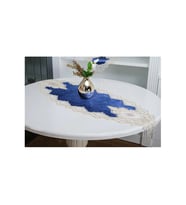 Öykü Aplikeli Güpürlü Kadife Lila Salon Takımı 5 Parça 50x140 Cm 1454 (Standart)