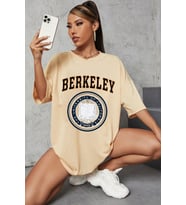 Unisex Berkeley Baskılı T-shirt (Bej)