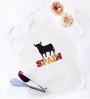 BK Gift Spain Tasarımlı Beyaz Mutfak Önlüğü - Model 1