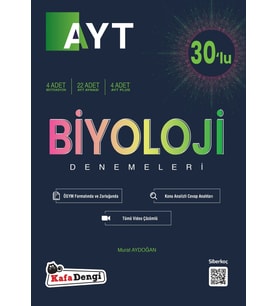 KAFA DENGİ YAYINLARI AYT Biyoloji Branş Denemesi(30'lu) (Tümü Video Çözümlü)