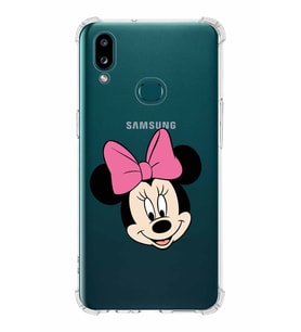 Samsung Galaxy A10s  Köşe Korumalı Antişok Kapak Minnie Mouse Tasarımlı Şeffaf  Kılıf