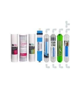 Su Arıtma Cihazı Filtresi 8'li Filtre Seti Paket Quick Bağlantılı Full Set (Krem)