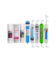 Su Arıtma Cihazı Filtresi 8'li Filtre Seti Paket Quick Bağlantılı Full Set (Krem)