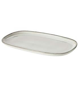 Gladelig Servis-Sunum Tabak Seti, MeridyenDukkan Gri Renk 31x19 cm, 4 Adet Kumlu Sır Yüzey