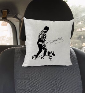 BK Gift Atatürk Temalı Kare Araç Koltuk Yastığı-16