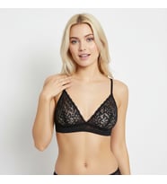 Kadın Dantelli Transparan Balensiz Bralet Sütyen BB2304 (Siyah)
