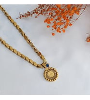 Merkar Aksesuar Altın İşçilik Modelli Gold Rengi Çelik Kolye (Model 1)