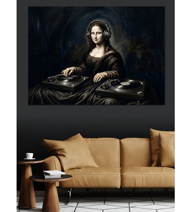 Dj Mona Lisa Modern Sanat Dekoratif Kanvas - Mdf Ahşap Tablo