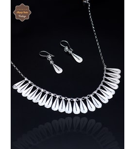 Damla Model 925 Ayar Gümüş Telkari Kadın İkili Set 201025198